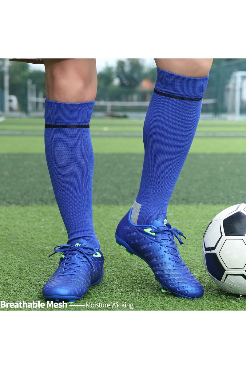 جناح السماء جوارب كرة قدم رجالية ونسائية، جوارب رياضية ضاغطة ومطاطة حتى الركبة، جوارب كرة قدم للجنسين - أزرق - زوج واحد - Image 4