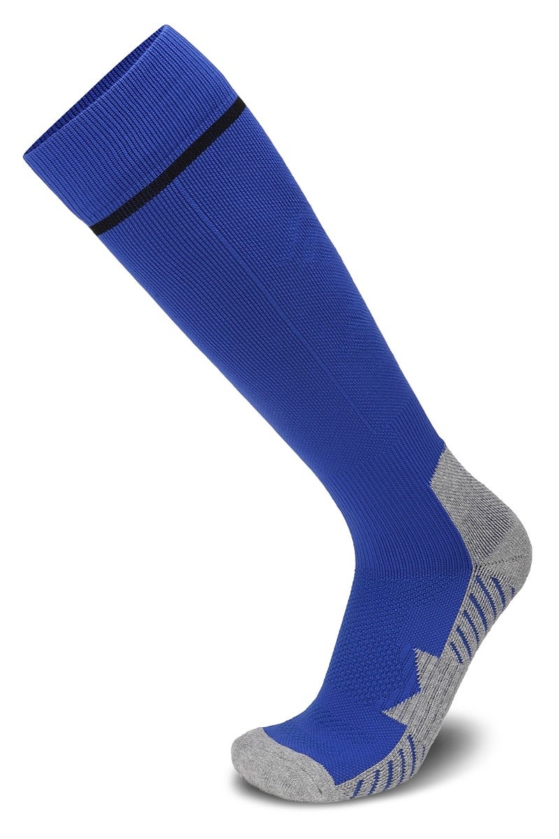 جناح السماء جوارب كرة قدم رجالية ونسائية، جوارب رياضية ضاغطة ومطاطة حتى الركبة، جوارب كرة قدم للجنسين - أزرق - زوج واحد - Image 1