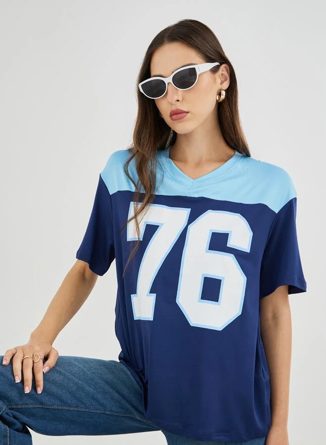 Take Two Take Two Slogan Print Short Sleeve T-Shirt