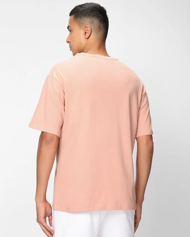 bewakoof  Men's Pink Oversized T-shirt  | Best Price UAE