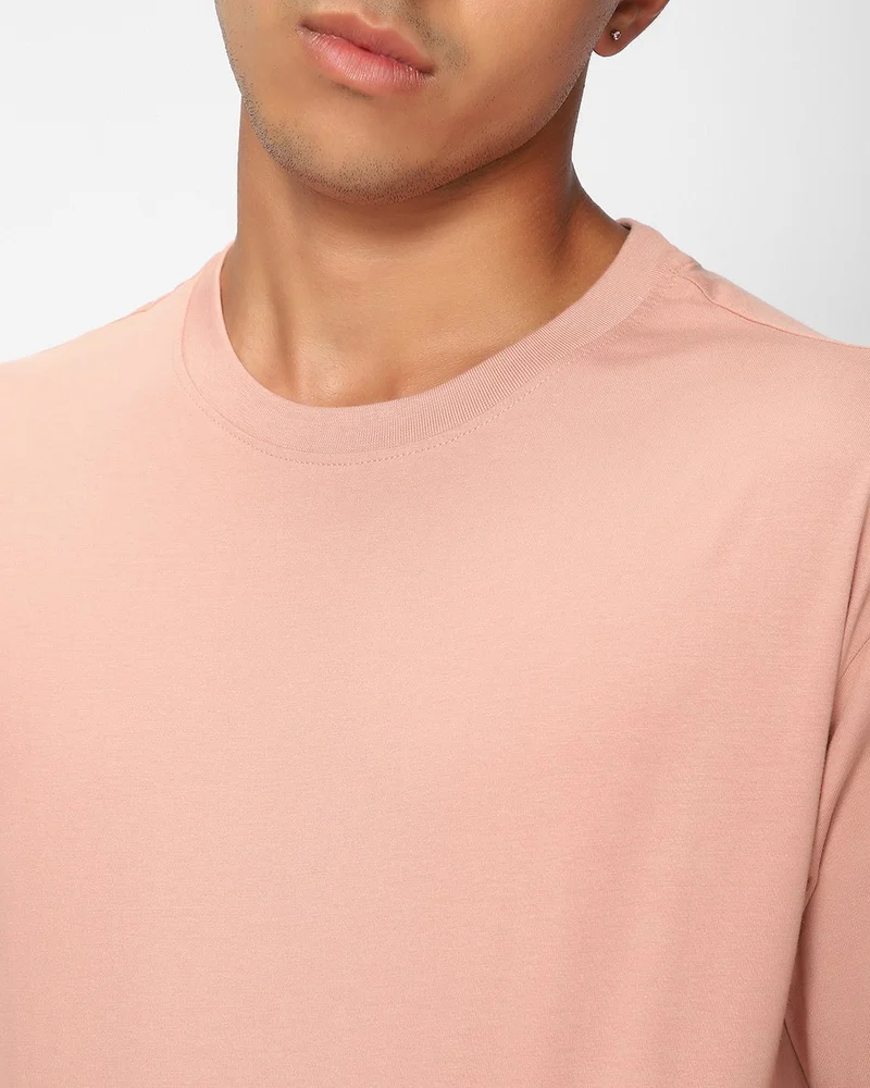 bewakoof  Men's Pink Oversized T-shirt  | Best Price UAE