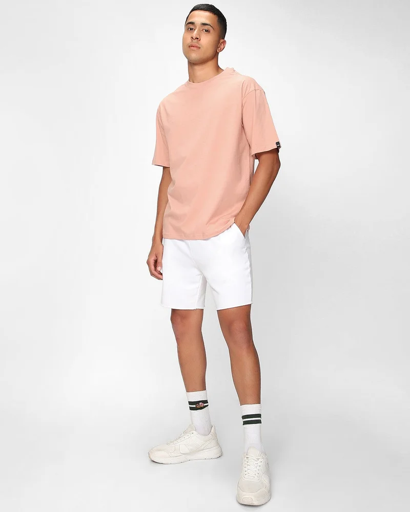 bewakoof  Men's Pink Oversized T-shirt  | Best Price UAE