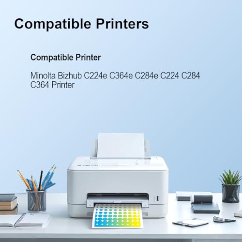 SAIBOYA TN-321 TN321 Toner Cartridge Compatible Konica Minolta Bizhub TN321 C224e C364e C284e C224 C284 C364 Printers Toner (4Pack,Black Yellow Cyan Magenta) - Image 2