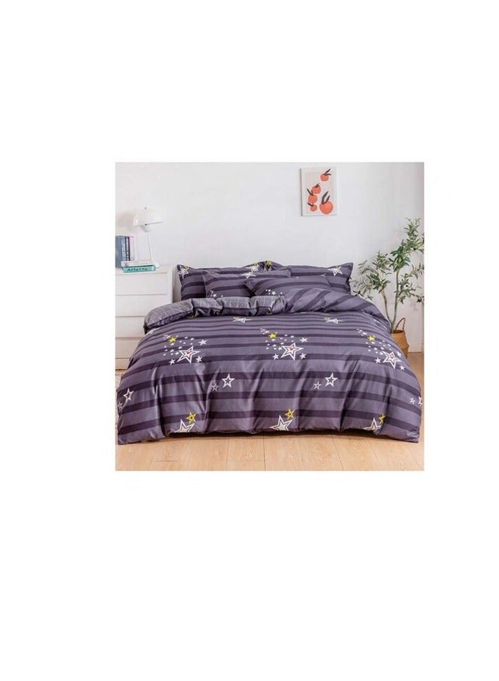 PROMASS 6-Piece King Size Duvet Cover Set Microfibre Comet 1 Duvet Cover 220x240 cm, 1 Fitted Sheet 200x200+25 cm, 4 Pillow Cases 48x74cm Multicolour - Image 1