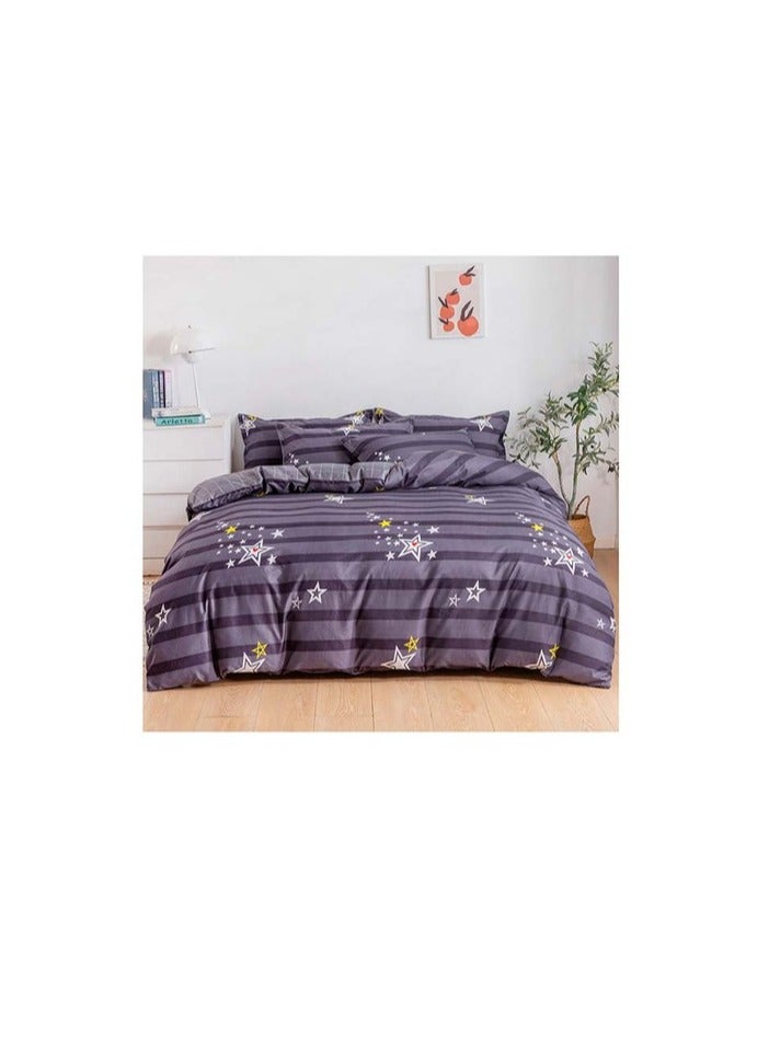 PROMASS 6-Piece King Size Duvet Cover Set Microfibre Comet 1 Duvet Cover 220x240 cm, 1 Fitted Sheet 200x200+25 cm, 4 Pillow Cases 48x74cm Multicolour - Image 2