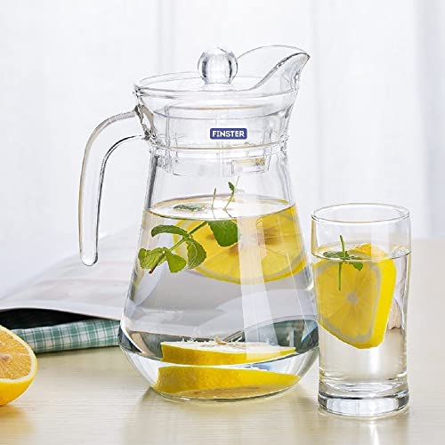 FINSTER Glass Italian Premium Duck Pitcher Jug for Water - 1.3L, Transparent Drinking Beverage Jug, Glass Juice Pot for Home and Tableware Use - Image 3