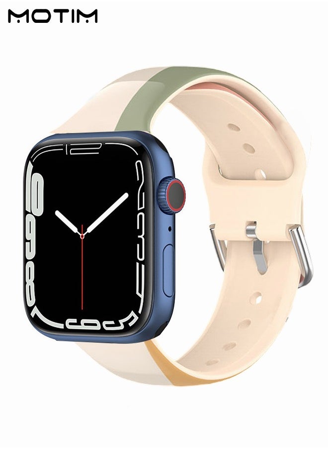 Motim - Sport Bands Compatible with Apple Watch Band 42mm 44mm 45mm 49mm, Waterproof Soft Silicone Wristband Replacement Strap Accessories for iWatch Ultra SE Series 9/8/7/6/5/4/3/2/1 - Image 1