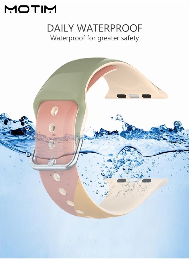 Motim - Sport Bands Compatible with Apple Watch Band 42mm 44mm 45mm 49mm, Waterproof Soft Silicone Wristband Replacement Strap Accessories for iWatch Ultra SE Series 9/8/7/6/5/4/3/2/1 - Image 1