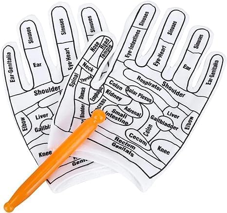 Jowxsx 1 Pair of Reflexology Gloves Hand Pointed Reflexology Tool Print Mittens Massage Tools and Equipmen for Correctly Stimulating Hand Acupoints Massa - Image 1