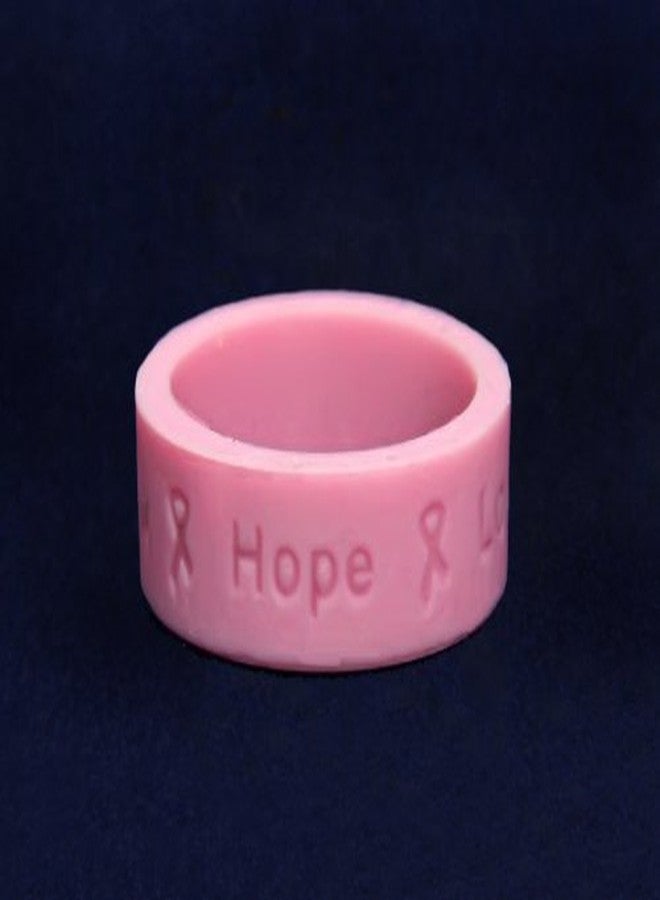 فوندريزينغ فور أ كوز خاتم سيليكون بشريط وردي - للتوعية بسرطان الثدي - مثالي لمجموعات الدعم وحملات جمع التبرعات - 50 خاتم سيليكون - Image 3