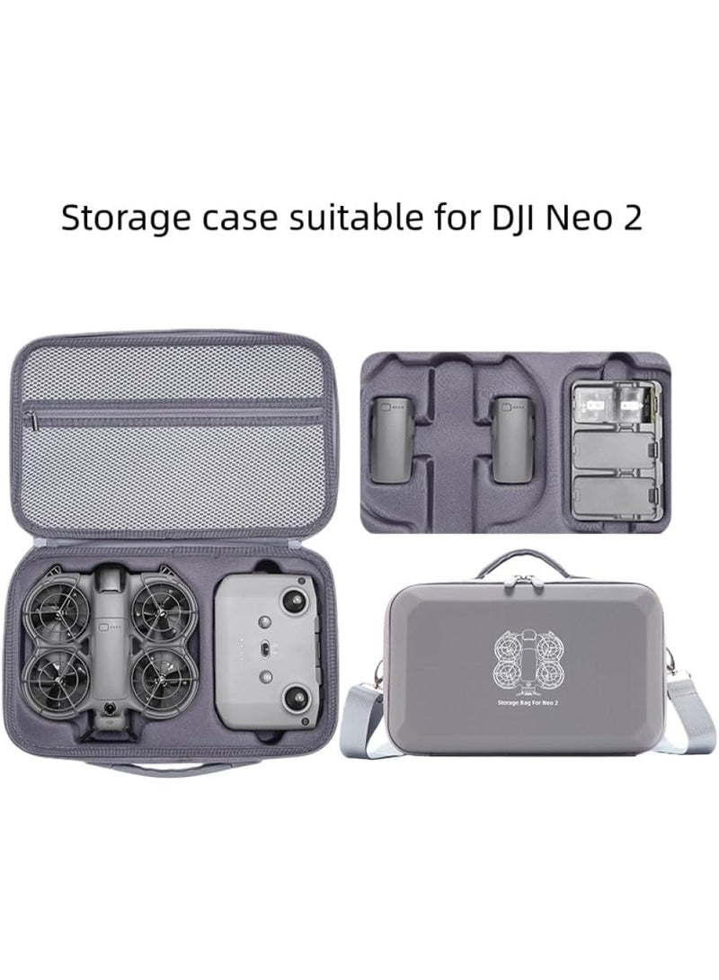 حمل حالة لـ DJI Neo 2 Fly More Combo ، كيس الكتف المحمول للتخزين PU للسفر الصلب لحالة DJI Neo 2 بدون طيار / RC-N3 وحدة التحكم عن بعد / البطاريات / مركز الشحن والاكسسوارات - Image 2