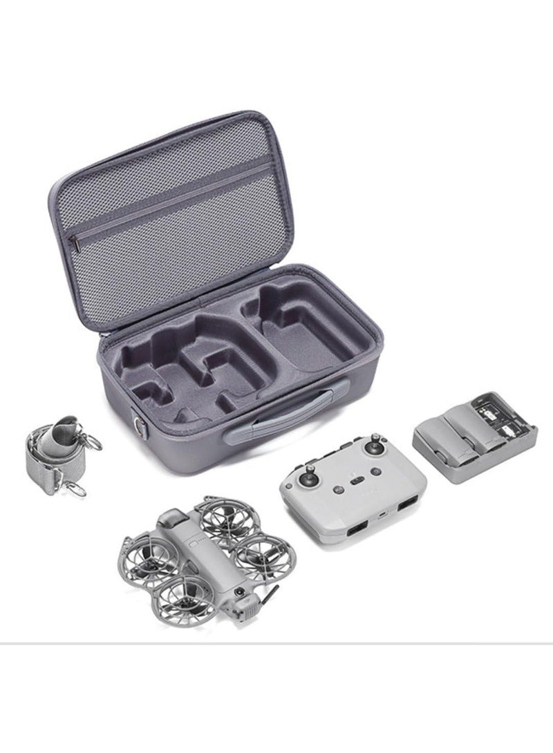 حمل حالة لـ DJI Neo 2 Fly More Combo ، كيس الكتف المحمول للتخزين PU للسفر الصلب لحالة DJI Neo 2 بدون طيار / RC-N3 وحدة التحكم عن بعد / البطاريات / مركز الشحن والاكسسوارات - Image 4