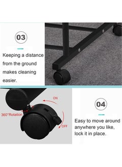 Youqin Home Clothes Rack Cloth Drying Stand Hanger Stand with 2 Clothes Rail 2 Storage shelf and Rolling Wheel Easy to Move Large Capacity for Shoes Clothes Jacket Hats Scarf Handbags White  - Image 3