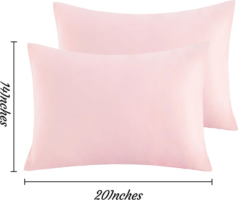 NTBAY Toddler Pillow Cases Set of 2 2 Pack Brushed Microfiber 14x20 Pillow Cases Soft Wrinkle Fade Stain Resistant Blush Pink Pillow Cases with Envelope Closure 14x20 Inches Blush Pink - Image 2