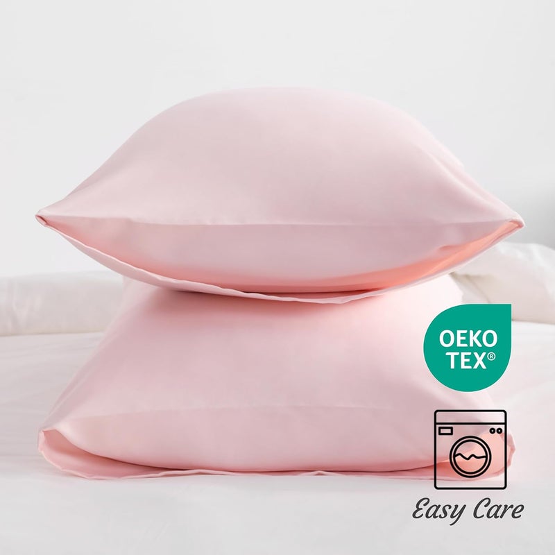 NTBAY Toddler Pillow Cases Set of 2 2 Pack Brushed Microfiber 14x20 Pillow Cases Soft Wrinkle Fade Stain Resistant Blush Pink Pillow Cases with Envelope Closure 14x20 Inches Blush Pink - Image 5
