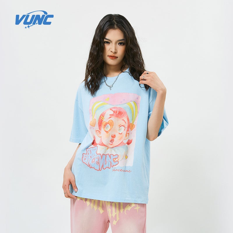 Vunc Style Gender-Free Couple Wear Street American Fashion Brand Ugly Women'S Printed Short-Sleeved T-Shirt For Men And Women - Image 3