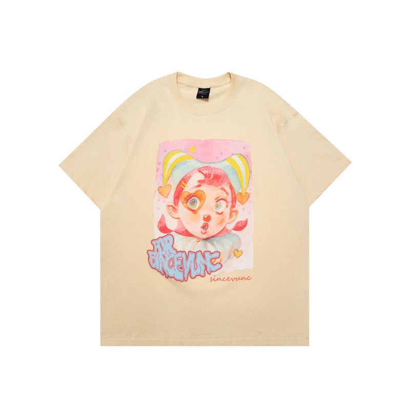 Vunc Style Gender-Free Couple Wear Street American Fashion Brand Ugly Women'S Printed Short-Sleeved T-Shirt For Men And Women - Image 2