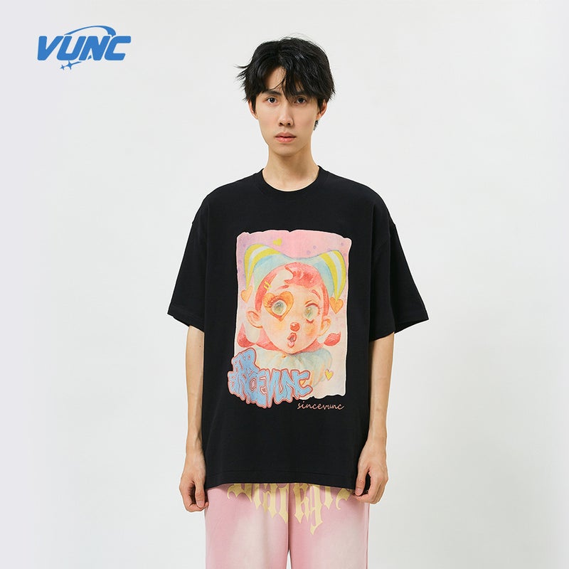 Vunc Style Gender-Free Couple Wear Street American Fashion Brand Ugly Women'S Printed Short-Sleeved T-Shirt For Men And Women - Image 5