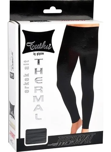 توتكو Men's Winter Black Thermal Underwear Tights