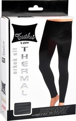Tutku Men's Winter Black Thermal Underwear Tights