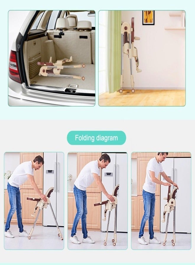 بيلانينا كرسي عشاء للأطفال قابل للتحويل قابل للتعديل محمول ومزود بعجلات لسهولة الاستخدام - Image 3