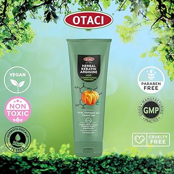 OTACI Herbal Pumpkin Keratin Arginine Conditioner for intensive care for damaged and treated hair vegetable keratin volumizing revitalizing vegan - Image 4
