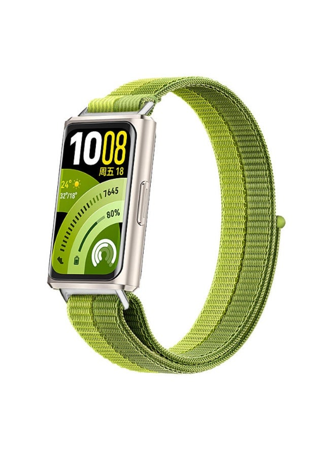 سوار نايلون حلقي لساعة Huawei Band 11 / 11 Pro - ثنائي اللون وقابل للتعديل مع موصل معدني