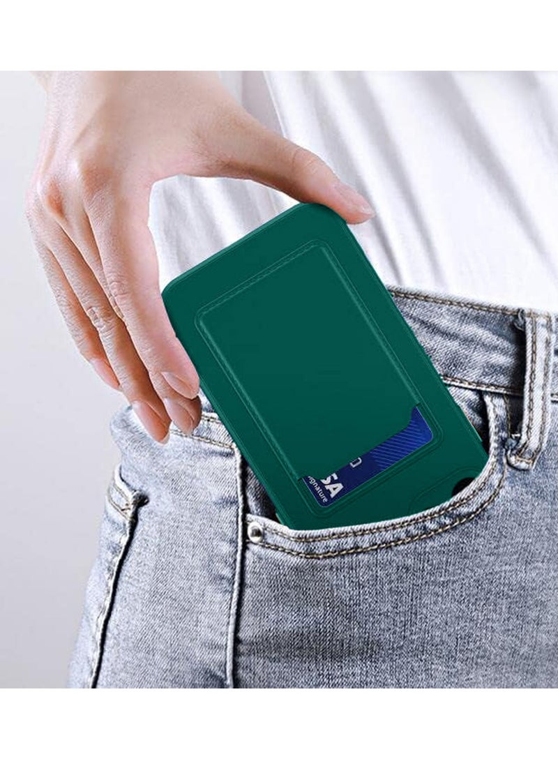 دبليو تيك غطاء حماية من السيليكون TPU مع حامل بطاقات لهاتف Honor X5 Plus 4G 2023 أخضر داكن - Image 5