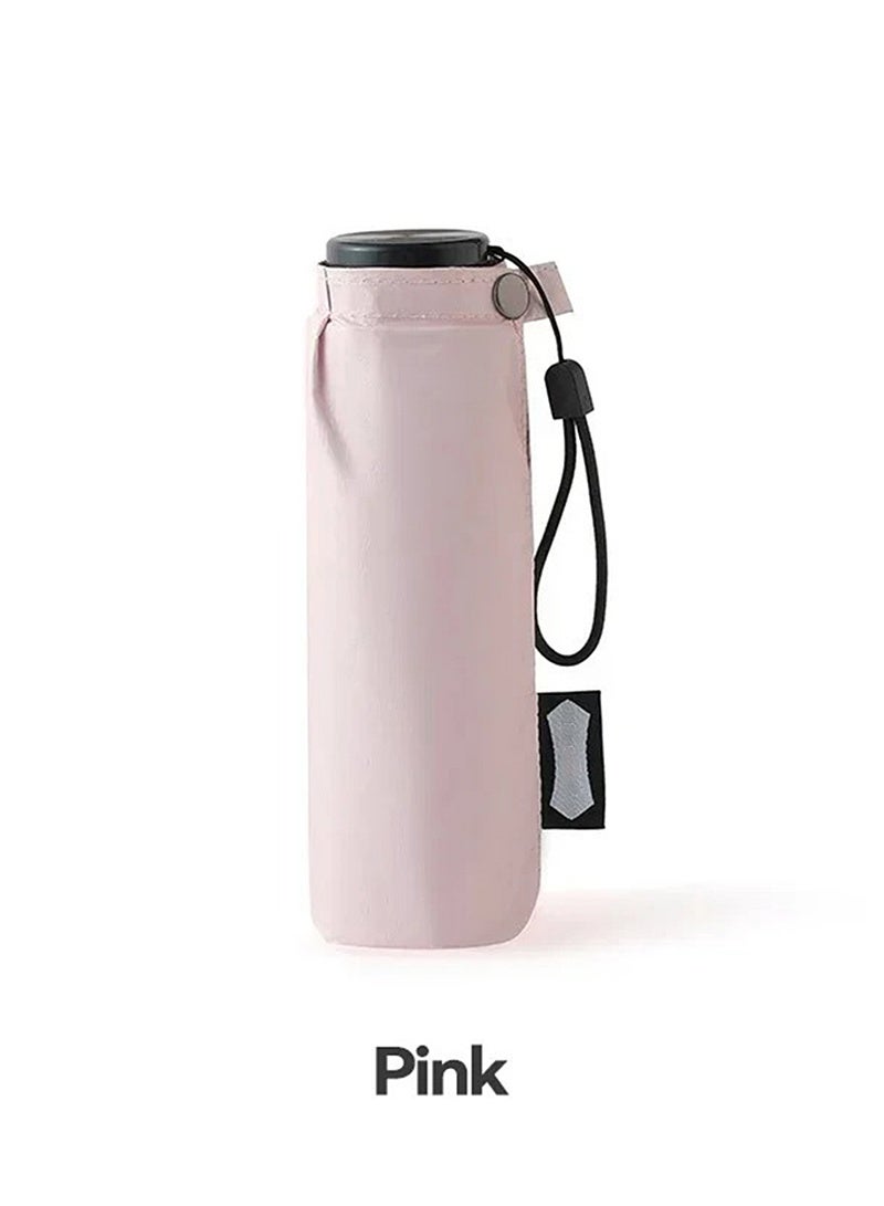 Pocket Mini Umbrella Woman UV Protection Girls Sun Umbrella Parasol 6 Ribs Carbon Fiber Compact Umbrella Foldable NYS-007-4-Pink - Image 1