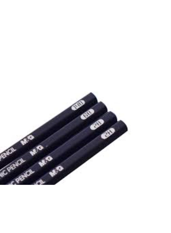 M&G Graphic Pencil 4 PCS 357G2 2H,2B,6B,14B , pack of 2 pcs - Image 3
