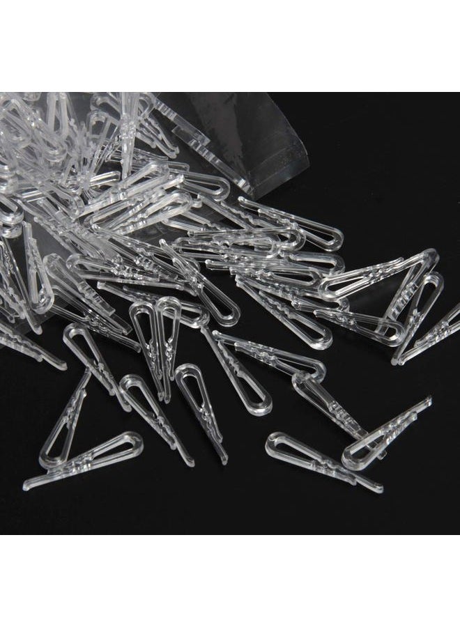 SBYURE 500 PCS U Shape Clear Durable Plastic Alligator Clips Transparent Plastic Shirt Clips with Teeth for Ties, Pants,Shirts Hold Garments in Place - Image 1