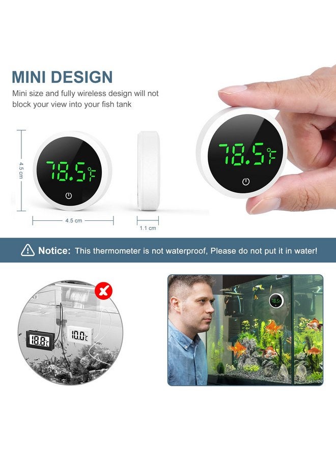 Ankilo Upgraded Aquarium Thermometer, Wireless Digital Fish Tank Thermometer LED Display ±1°F, 5S Refresh Speed, Stick-on Thermometer for Aquariums, Glass Containers - Image 4