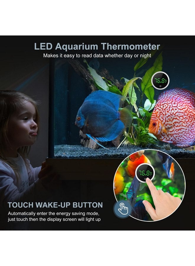 Ankilo Upgraded Aquarium Thermometer, Wireless Digital Fish Tank Thermometer LED Display ±1°F, 5S Refresh Speed, Stick-on Thermometer for Aquariums, Glass Containers - Image 3