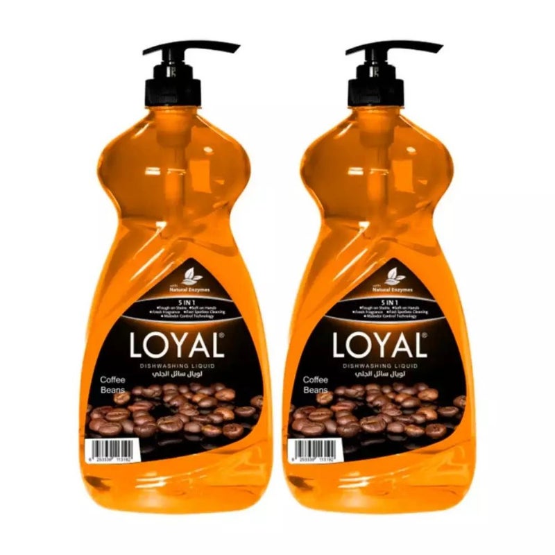 Loyal 5 in 1 Dishwashing Liquid with Coffee Beans fragrance- 2X1.5Ltrs