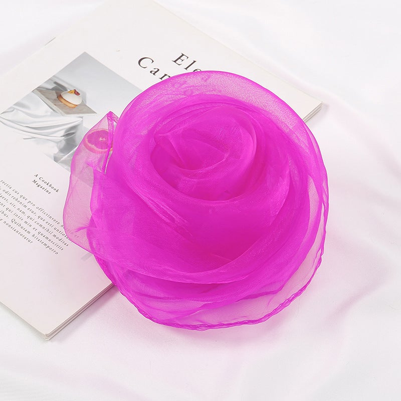 Kids Performance Dance Scarf - Orff Props Candy Color 10# Purple Rose Red 