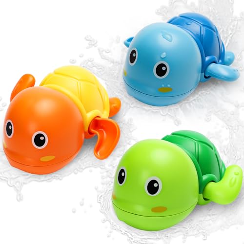 TOHIBEE Bath Toys Cute Swimming Turtle Baby Bath Toys for Toddler 13 Water Pool Floating Wind Up Toys for 1 Year Old Boy Girl Gifts Infant Toddlers Kids Bathtub Toys 3 Pack - Image 5