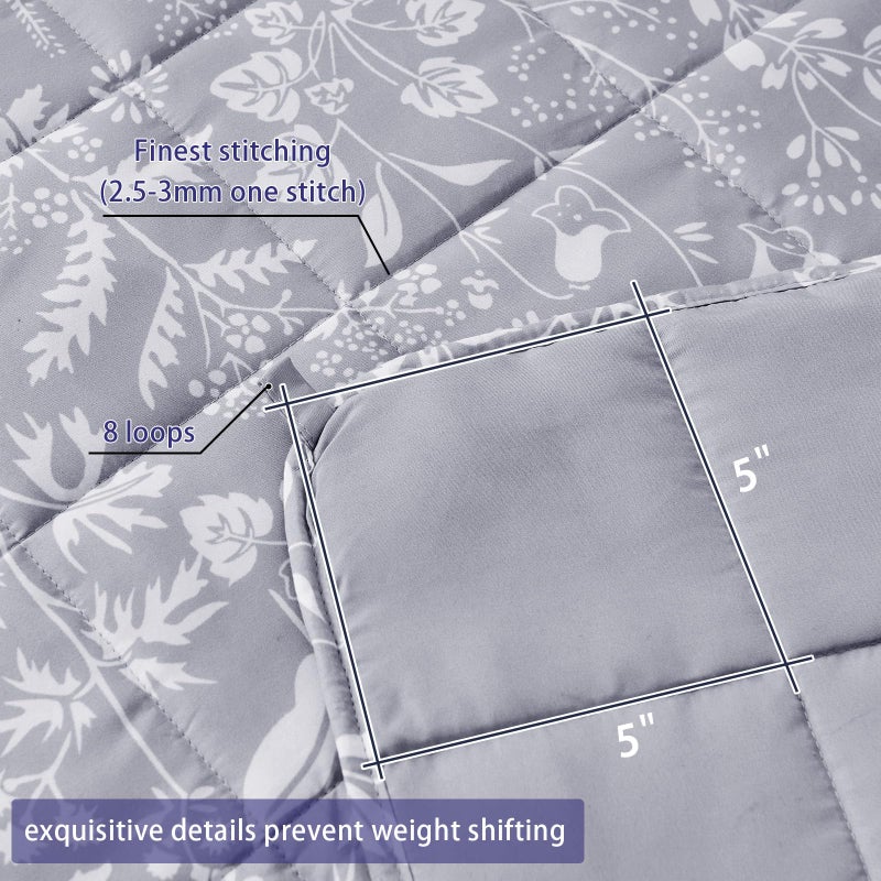 yescool Weighted Blanket for Adults (20 lbs, 60â€ x 80â€, Pearl Grey) Cooling Heavy Blanket for Sleeping Perfect for 190-210 lbs, Queen Size Breathable Blanket with Premium Glass Bead, Machine Washable - Image 5