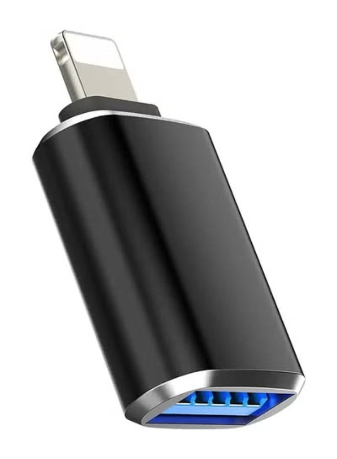 Lightning Male to USB Female Adapter - OTG, High-Speed, High Compatibility - Model S-H156 - BLACK - Image 1