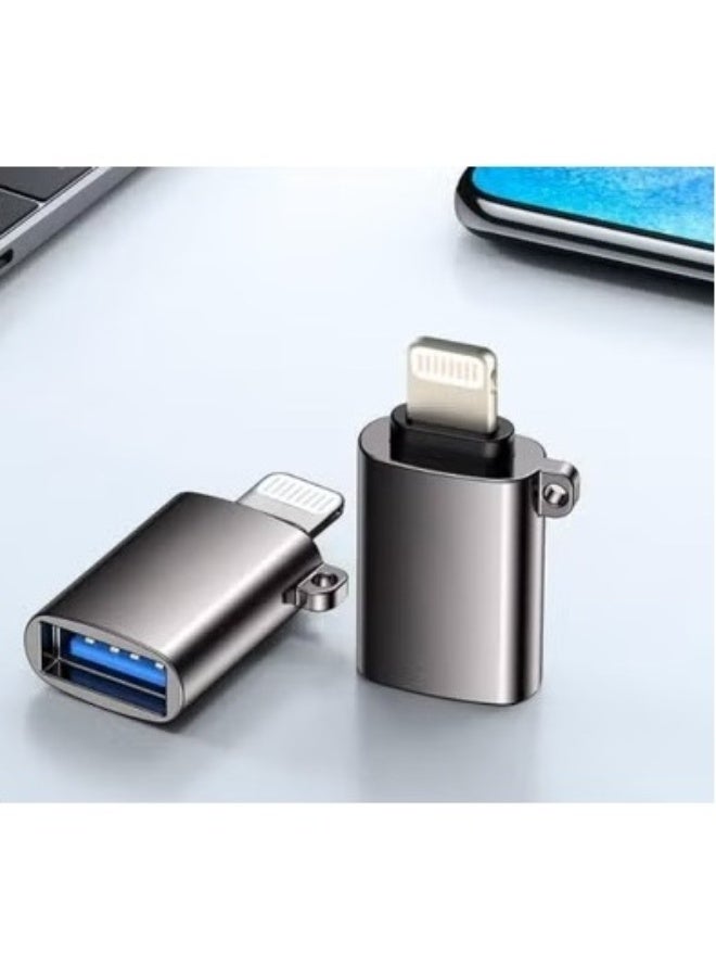 Lightning Male to USB Female Adapter - OTG, High-Speed, High Compatibility - Model S-H156 - BLACK - Image 2