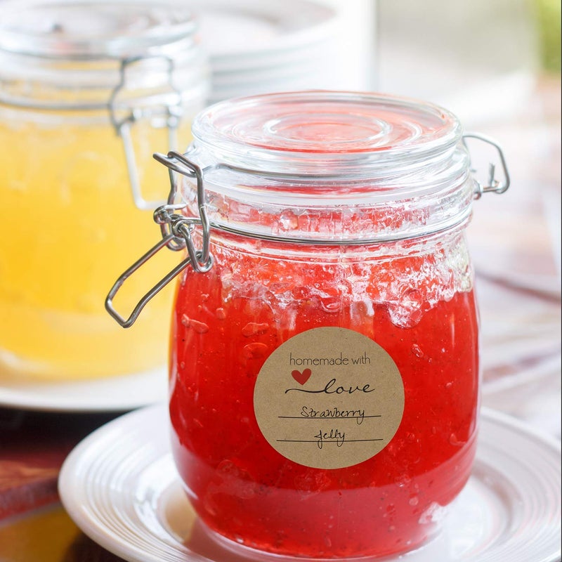 SBlabels 2" Homemade with Love Sticker with Writing Lines / 2" Round Homemade with Love Canning Label / 500 Jar Labels Roll/Made in The USA - Image 5