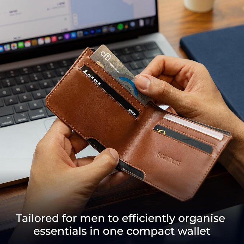 scarters Faux Leather Abundance Wallet For Men | Rfid Protected | Mindful Microfibre | 6 Card Slots & 2 Hidden Pockets | 15 Month Warranty (Black) - Image 5