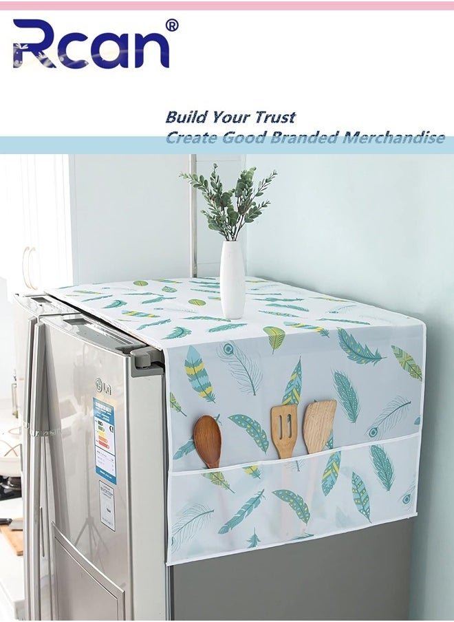 Rcan Refrigerator Dust Cover Waterproof Cover with Side Storage Bag Universal Cover Cloth Suitable for Home and Kitchen Multi Purpose Top Cover  - Image 1