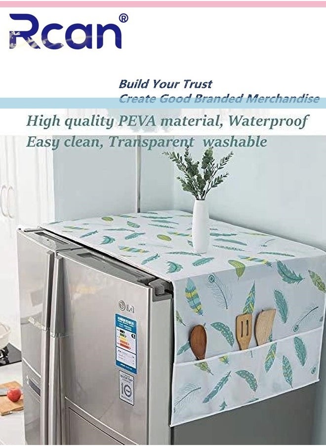 Rcan Refrigerator Dust Cover Waterproof Cover with Side Storage Bag Universal Cover Cloth Suitable for Home and Kitchen Multi Purpose Top Cover  - Image 4