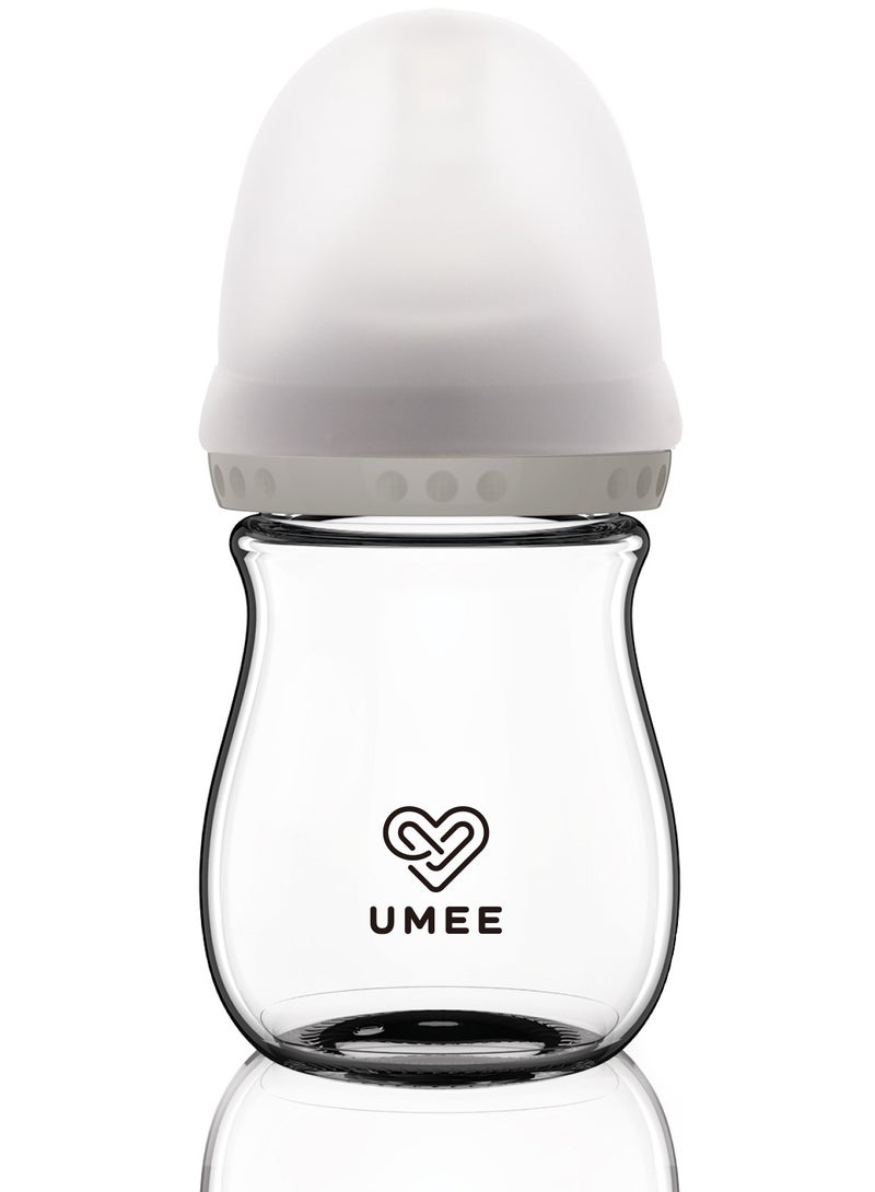 زجاجة رضاعة UMEE - سعة 260 مل | ناعمة وآمنة للرضع | خالية من مادة BPA | رمادي - Image 2