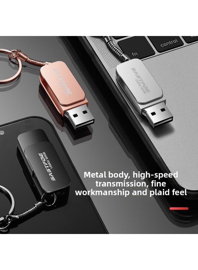 Metal Usb Flash Drive With Logo Engraving And Bidding 16g Exhibition Promotion Gift High-speed 64g Car 32g Creative Usb Flash Drive-Color:Silver-Capacity:64GB - Image 4