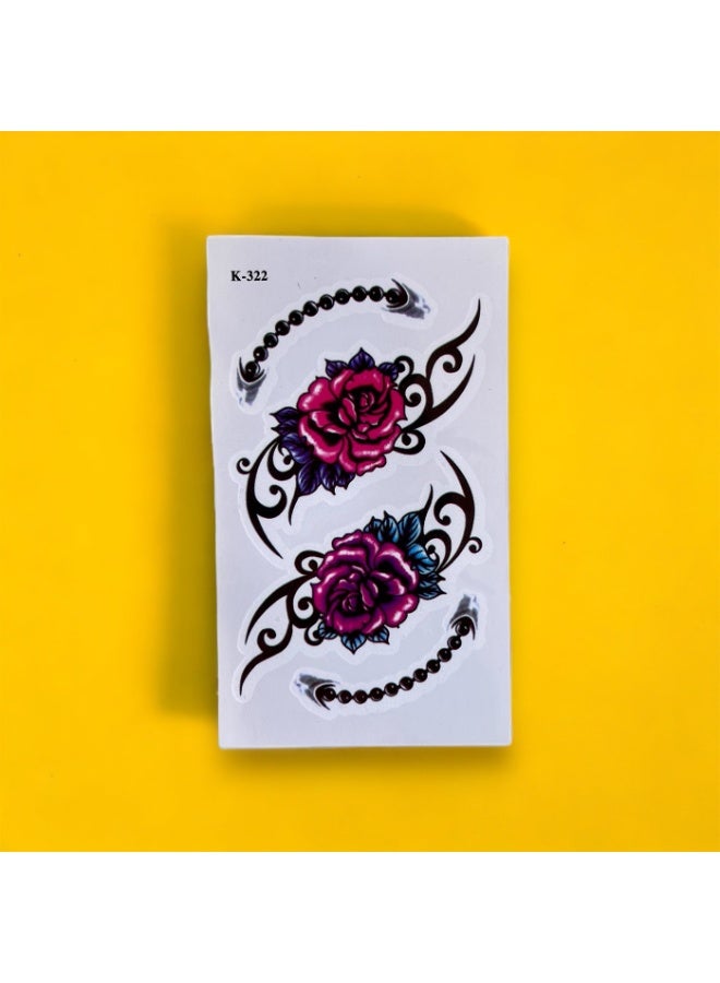 Generic Temporary Tattoo Flowers For All Skins, 10x5 Cm Multicolor - Image 1