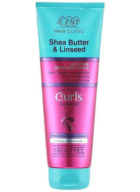 Eva Eva Hair Curls Shampoo Shea Butter And Linseed 777 oz  230 ml It Detangles Hair And Improves Its Ease Of Styling And Preventing Split Ends 