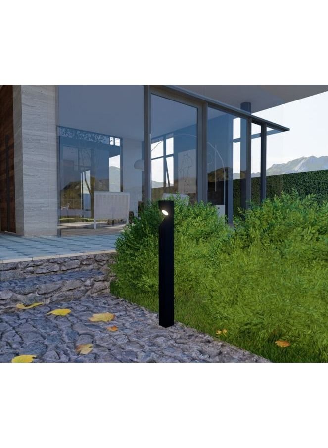 يوكاندل عمود إنارة ممرات حدائق أسود مربع مشطوف - Image 1
