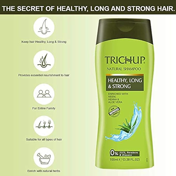 TRICHUP PACK OF 2 - HERBAL SHAMPOO - HEALTHY, LONG & STRONG - 100ML - Image 3