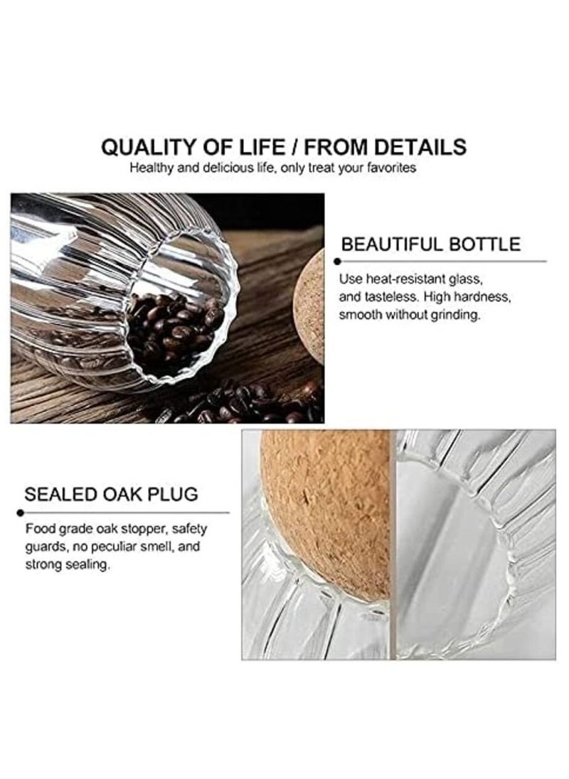 Generic Ribbed Glass Storage Jar with Wood Lid (500ml)  - Image 4